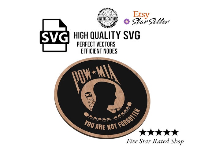 POW - Missing In Action Logo Military SVG File for Woodworking, CNC, Printing and Lasering