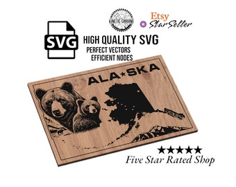 Alaska Brown Bear SVG File: CNC, Laser Cut, Woodworking (Digital Download)