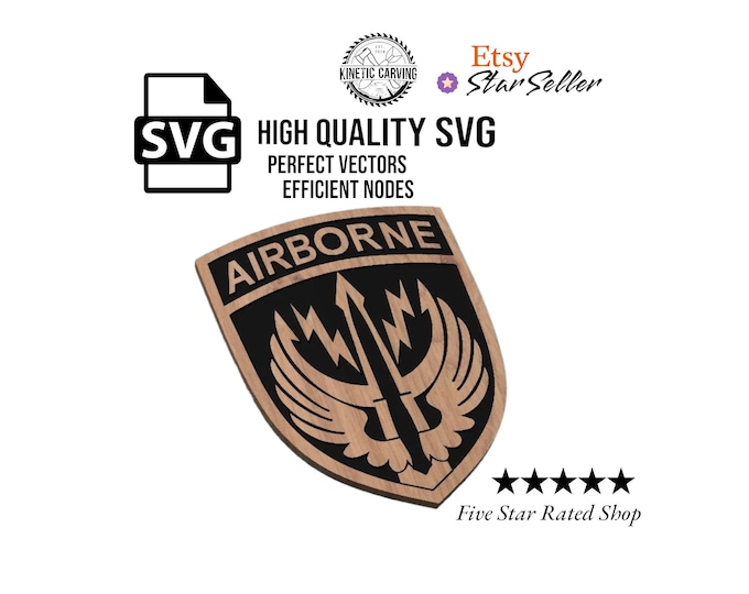 Special Operations Command - Central (SOCCENT) Airborne Patch Logo Military SVG File for Woodworking, CNC, Printing and Lasering