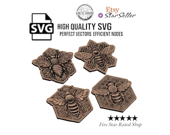 Bee Collection Art SVG File for Woodworking, CNC, Printing and Lasering (Digital Download)