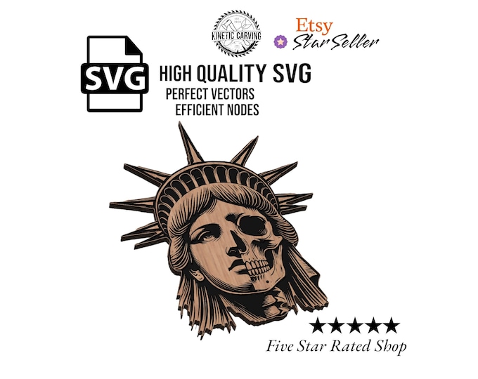 Statue of Liberty - Liberty Or Death SVG File for Woodworking, CNC, Printing and Lasering