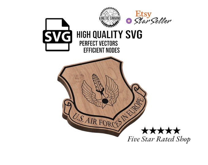 US Air Forces Europe Military SVG File for Woodworking, CNC, Printing and Lasering