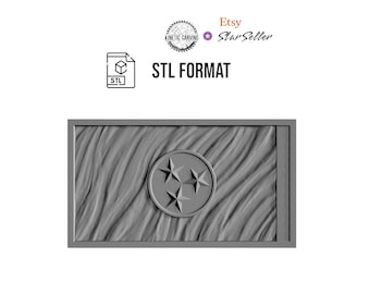 Tennessee State Wavy Flag STL for 3D Printing, CNC Woodworking