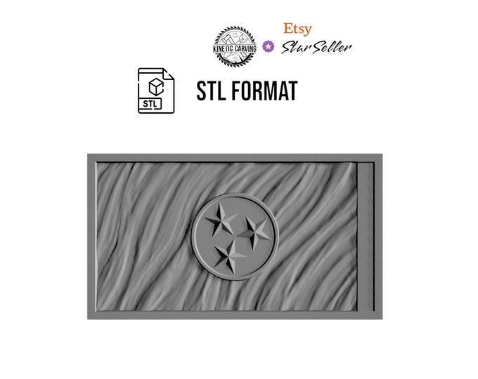 Tennessee State Wavy Flag STL for 3D Printing, CNC Woodworking