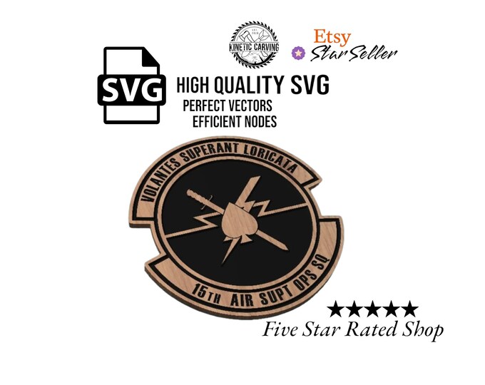 15th Air Support Operations Squadron (ASOS) Patch Military SVG File for Woodworking, CNC, Printing and Lasering