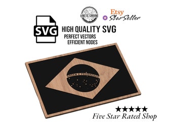 Brazil Flag SVG File for Woodworking, CNC, Printing and Lasering (Digital Download)
