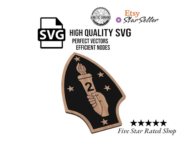 2nd Division Patch Military SVG File for Woodworking, CNC, Printing and Lasering