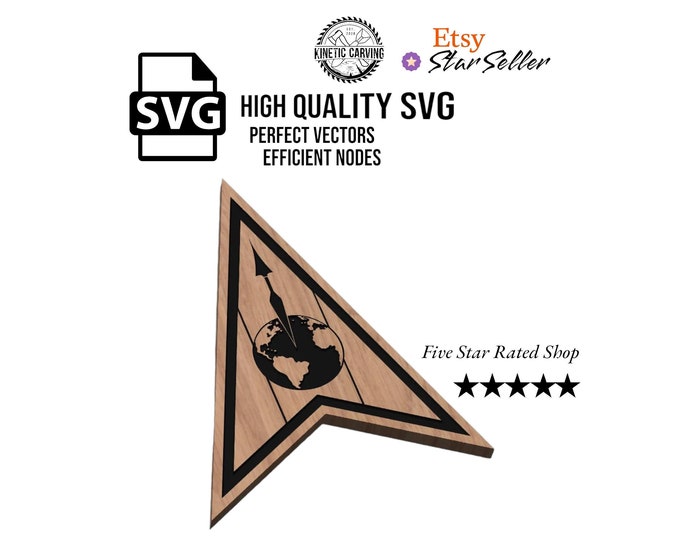 Space Force Delta 1 Command Patch Military SVG File for Woodworking, CNC, Printing and Lasering