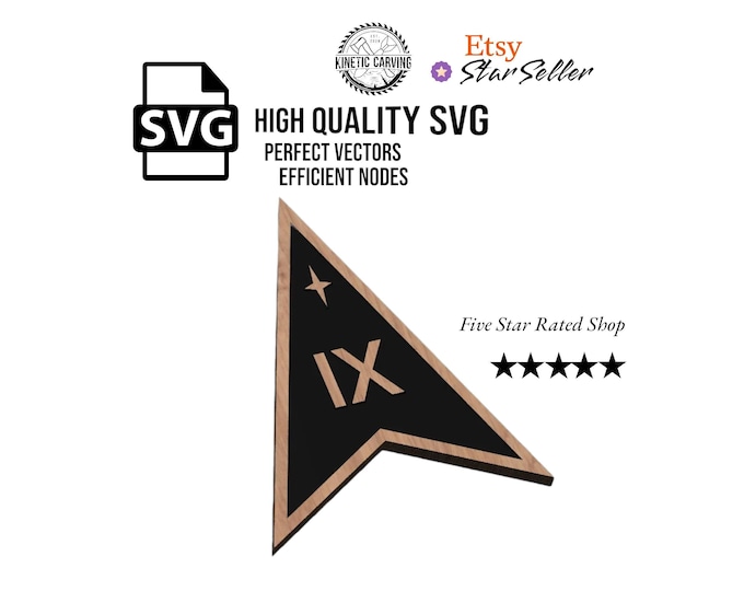 Space Force Delta 9 Command Patch Military SVG File for Woodworking, CNC, Printing and Lasering