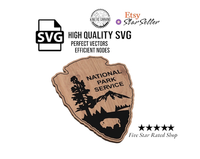 National Park Service SVG File for Woodworking, CNC, Printing and Lasering