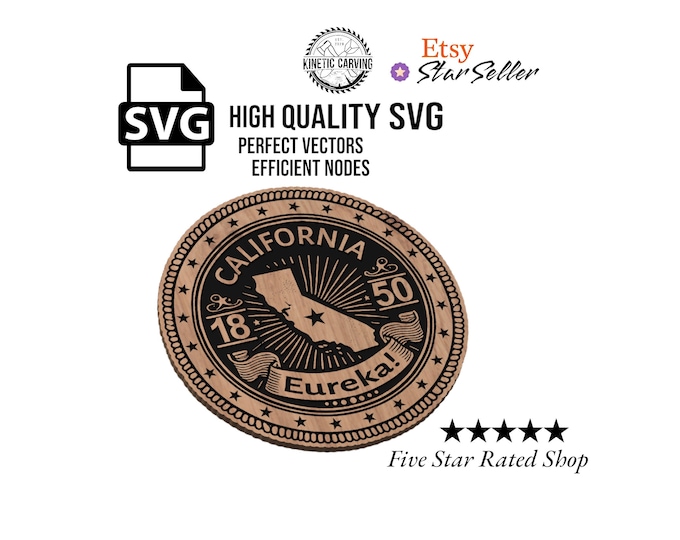 California Design SVG File for Woodworking, CNC, Printing, Clothing and Lasering