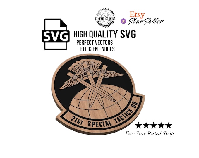 21st Special Tactics Squadron (STS) Patch Military SVG File for Woodworking, CNC, Printing and Lasering
