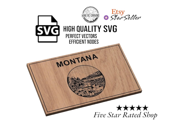 Montana State Flag SVG File for Woodworking, CNC, Printing and Lasering