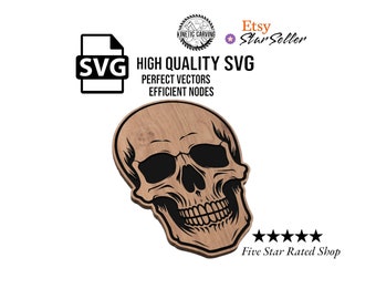 Front-Facing Skull SVG File: CNC, Laser Cutting & 3D Printing (Digital Download)