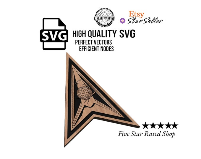 Space Force Delta 8 Command Patch Military SVG File for Woodworking, CNC, Printing and Lasering