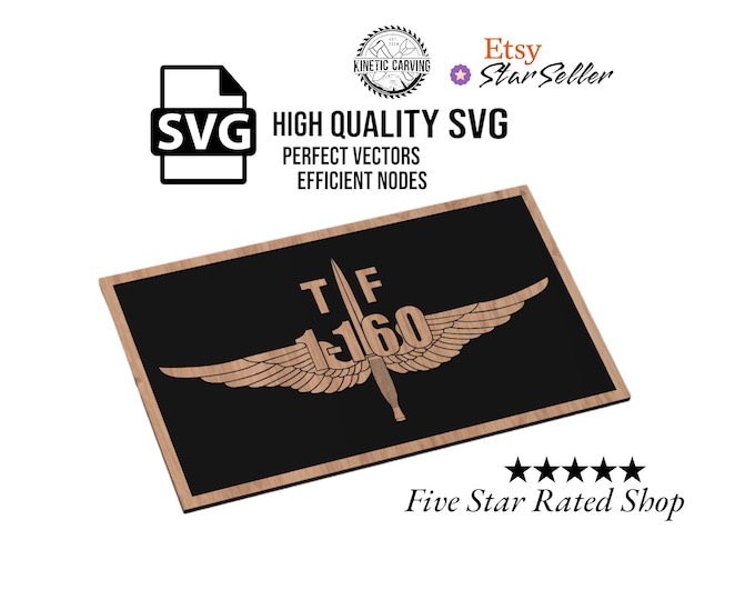 TF-160 Patch Logo Military SVG File for Woodworking, CNC, Printing and Lasering