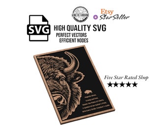 American Bison Patriotic SVG File for Woodworking, CNC, Printing and Lasering