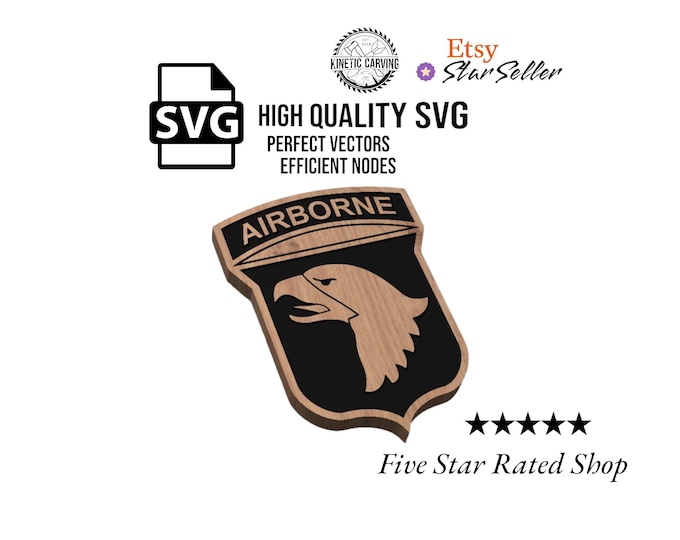 101st Airborne Division (Airborne/Air Assault) Logo Military SVG File for Woodworking, CNC, Printing and Lasering