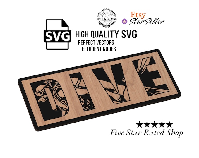 DIVE Sign SVG File for Woodworking, CNC, Printing and Lasering