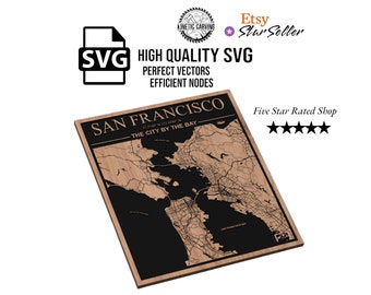 San Francisco, California City Map SVG File for Woodworking, CNC, Printing and Lasering