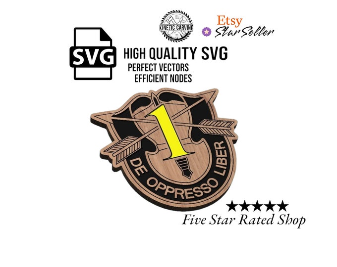 1st Special Forces Group (SFG) Airborne Crest, Patch, Logo Military SVG File for Woodworking, CNC, Printing and Lasering svg, dxf, eps, pdf