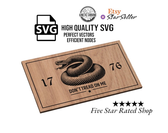 Don't Tread On Me - Realistic Flag SVG File for Woodworking, CNC, Printing and Lasering