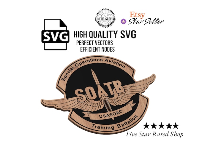 Special Operations Aviation Training Battalion (SOATB) Patch Logo Military SVG File for Woodworking, CNC, Printing and Lasering