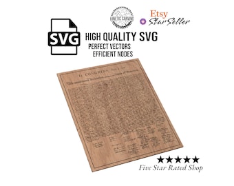 U.S. Declaration of Indepedence SVG File for Woodworking, CNC, Printing and Lasering