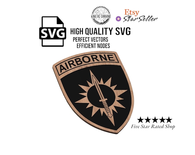 Special Operations Command - Pacific (SOCPAC) Airborne Patch Logo Military SVG File for Woodworking, CNC, Printing and Lasering
