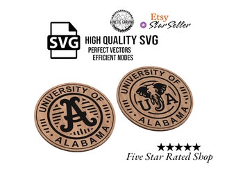 Crimson Tide Logo SVG | CNC Laser Cut File, Wood Wall Art, Glowforge Engraving, LightBurn Ready