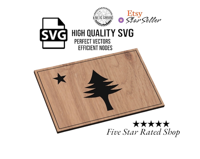 Maine State Flag (Vintage) SVG File for Woodworking, CNC, Printing and Lasering