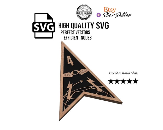 Space Force Delta 4 Command Patch Military SVG File for Woodworking, CNC, Printing and Lasering