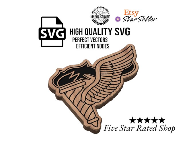 Pathfinder Qualification Badge, Logo Military SVG File for Woodworking, Printing and Lasering