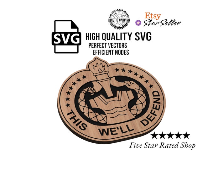 Drill Sergeant Badge Military SVG File for Woodworking, CNC, Printing and Lasering