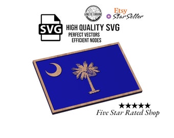 South Carolina State Flag SVG File for Woodworking, CNC, Printing and Lasering