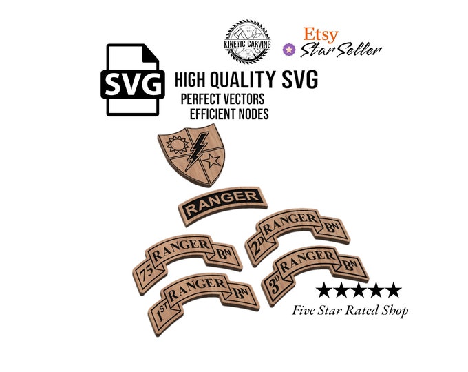 Ranger Regiment Combo Pack Military SVG File for Woodworking, CNC, Printing and Lasering