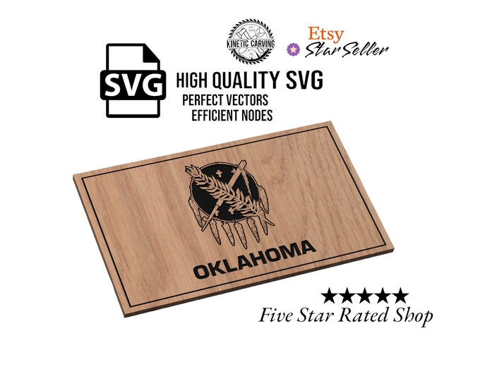 Oklahoma State Flag SVG File for Woodworking, CNC, Printing and Lasering