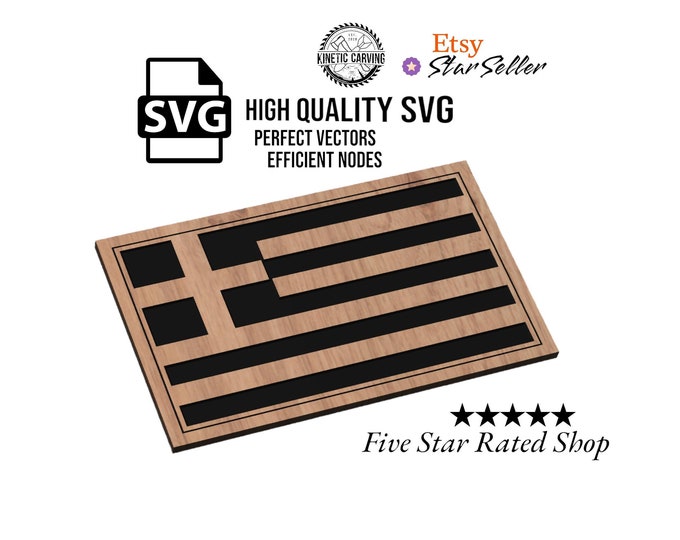 Greece Flag SVG File for Woodworking, CNC, Printing and Lasering