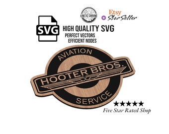 Hooter Bros Military Patch SVG File: CNC Laser Cut Design (Digital Download)