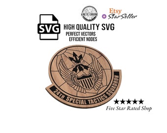 24th STS Patch SVG File: Military CNC Laser Cut (Digital Download)