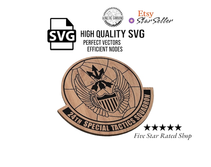 24th Special Tactics Squadron (STS) Patch Military SVG File for Woodworking, CNC, Printing and Lasering