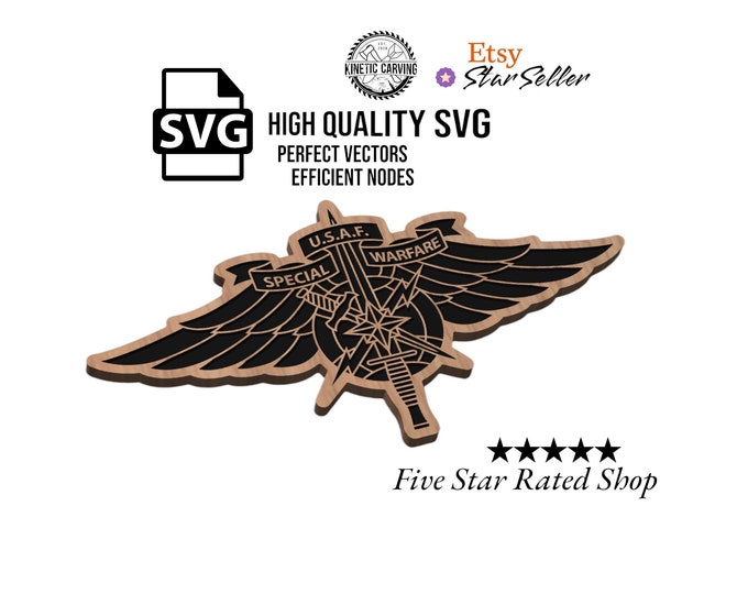 Air Force Special Warfare Patch Military SVG File for Woodworking, CNC, Printing and Lasering