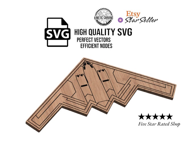 B-2 Spirit Bomber SVG File for Woodworking, CNC, Printing and Lasering