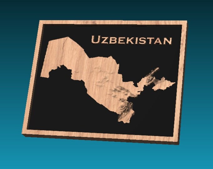 Uzbekistan Terrain File – 3D Topographic Map for CNC, 3D Printing, or 3D Lasering