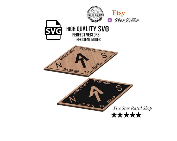 Appalachian Trail Sign SVG File for Woodworking, CNC, Printing and Lasering
