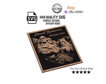 Mount Rushmore National Park SVG: Presidential Monument Design for CNC, Woodworking, Printing, Lasering