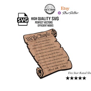 United States Constitution &quot;We The People&quot; Scroll SVG File for CNC Woodworking