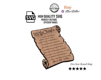 Constitution "We The People" Scroll SVG File: CNC Woodworking (Digital Download)
