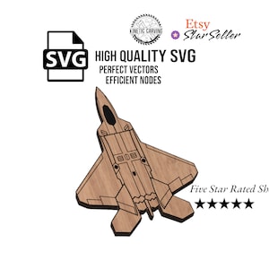 F-22 Raptor SVG File for Woodworking, CNC, Printing and Lasering