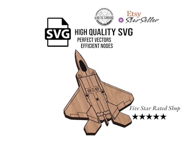 F-22 Raptor SVG File for Woodworking, CNC, Printing and Lasering